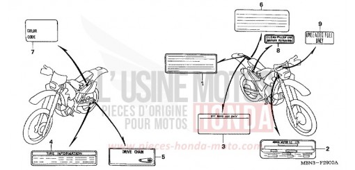 CAUTION LABEL XR650R5 de 2005